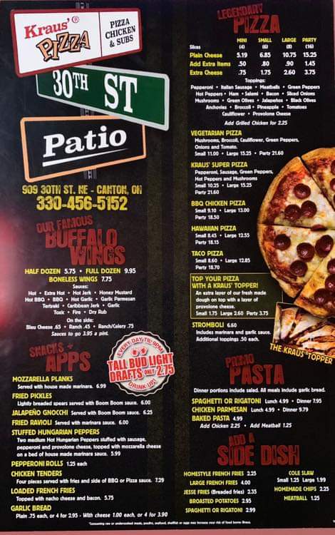Kraus' Pizza Menu - Image 3